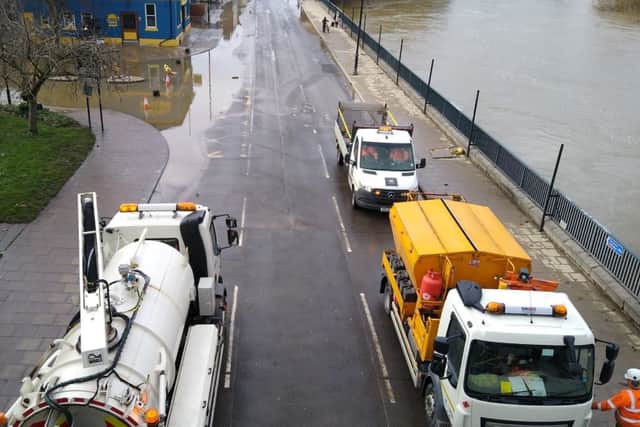 The floods clean up is underway in Smithfield Road, Shrewsbury. Photo: Shropshire Council