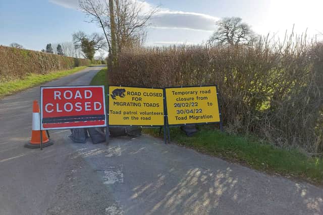The road closure signs