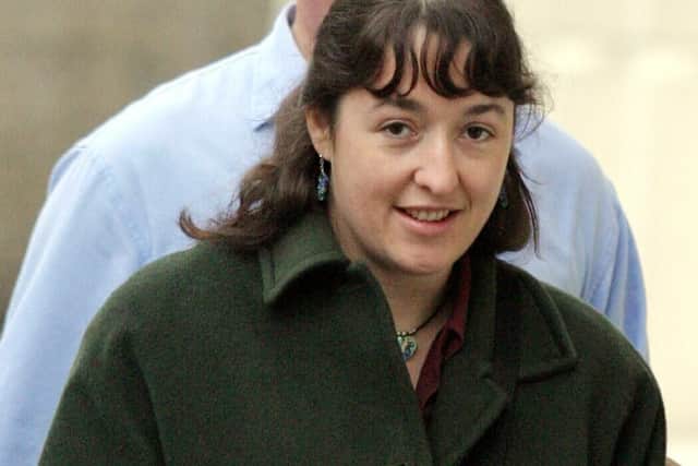 Victim Sarah Smith arriving at Hendy-Freegard's trial