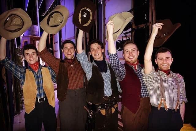 Andy (left) in Oklahoma which was his final third year musical before the pandemic hit at the Yvonne Arnaud theatre in Guildford