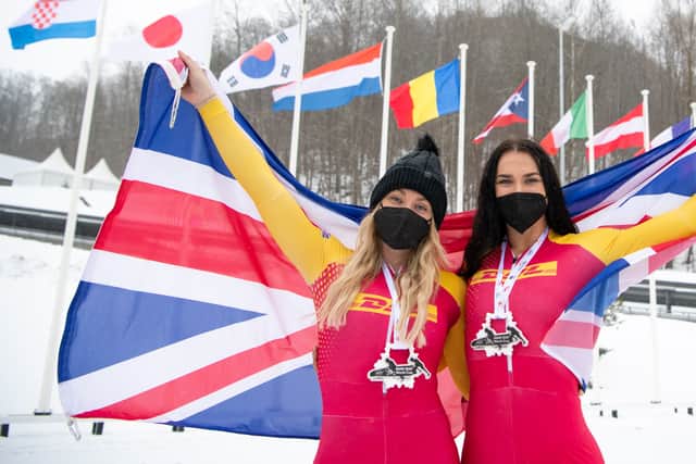 Adele Nicoll, right, and Mica McNeill. Credit: @rekords and @britishbobsleighandskeleton on Instagram