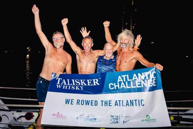 The Wrekin Rowers completed their Atlantic challenge in 40 days, 12 hours, and 33 minutes. Photo: Penny Bird for Atlantic Campaigns