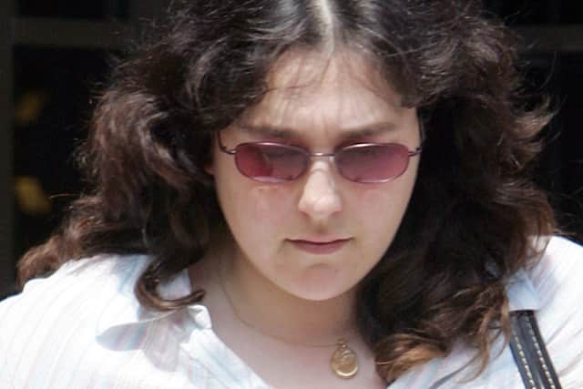 Maria Hendy leaving Blackfriars Crown Court in London at the end of Robert Hendy-Freegard's trial in June 2005