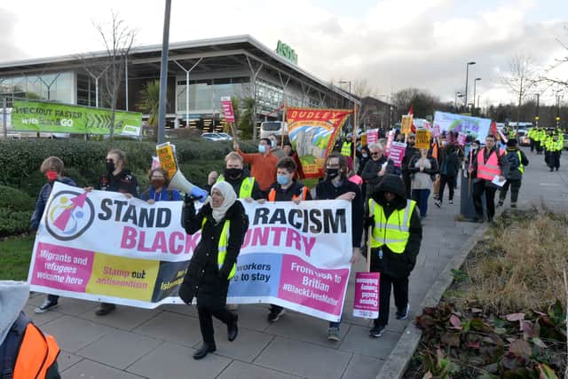 A counter-protest took place opposite the gathering