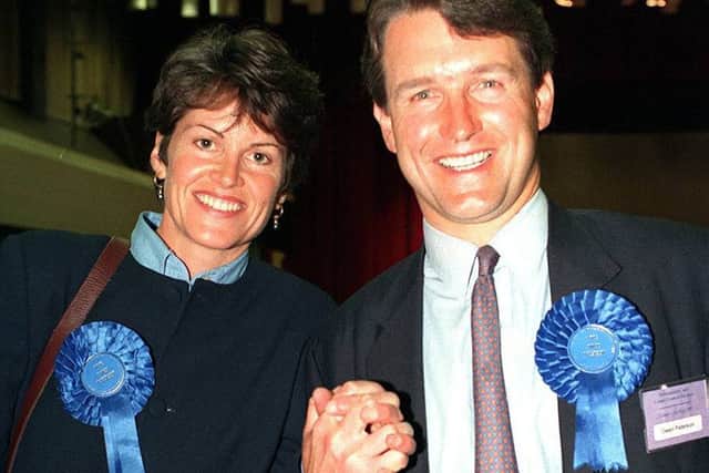 Owen Paterson with wife Rose on the night he was elected to parliament in 1997