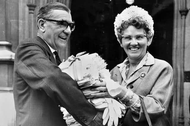 At the House of Commons in June 1965 to hand in a petition of hundreds of thousands of signatures to James Dance, Tory MP for Bromsgrove.
