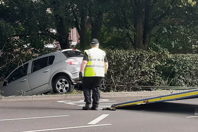 Woman hurt as car ends up in hedge in Telford crash