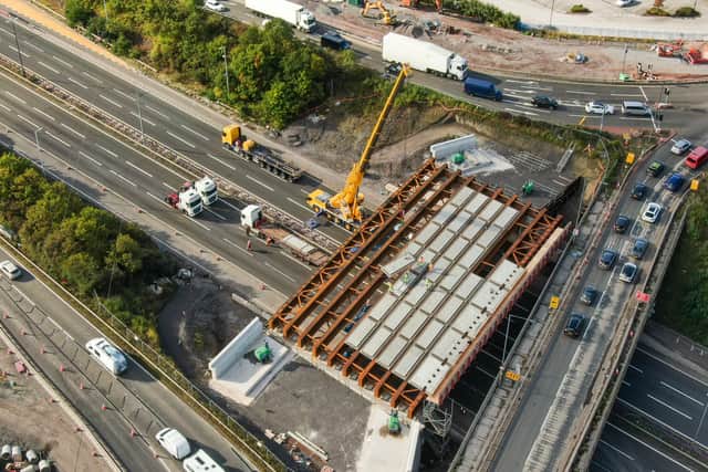 Drone photos showing the work at Junction 10 of the M6. Photo: Paul Turner