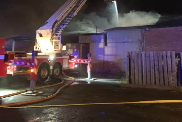 The blaze on Wem Business Park. photo: Wem Fire Station
