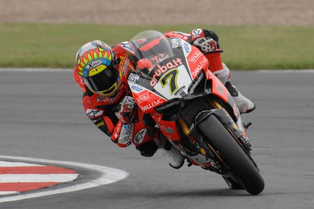 Davies in action at Donington during round six in 2018