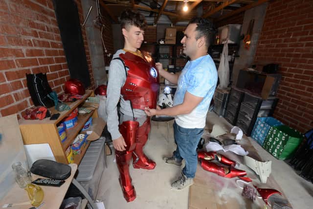 Adam Willoughby has 3D-printed an Iron Man suit. Wearing it is Jay Hinks