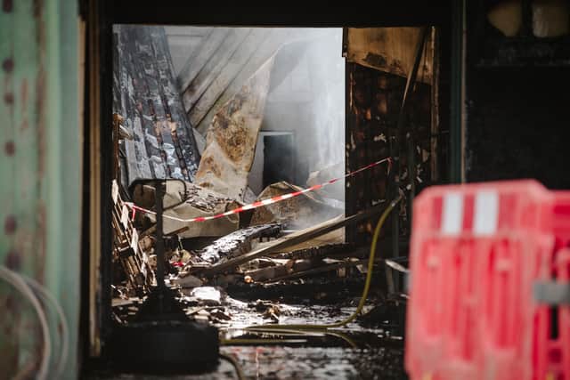 Aftermath photos of a fire Wem Business Park