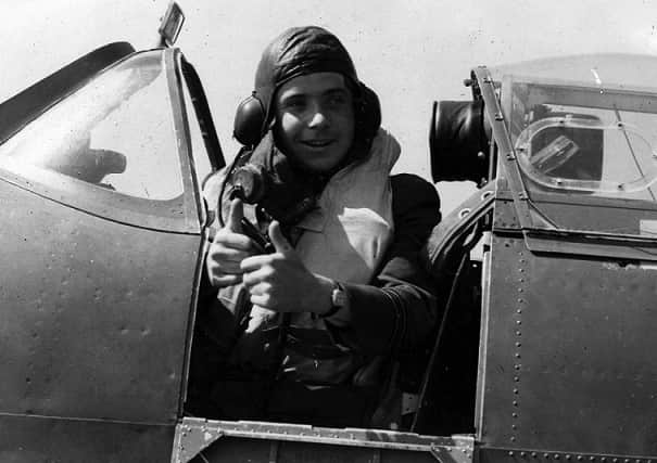 Thumbs up from the Battle of Britain hero.