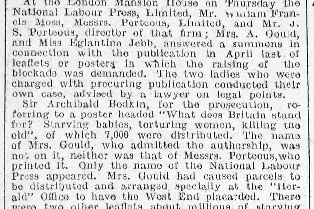 How the Wellington Journal and Shrewsbury News of May 17, 1919, reported her court appearance.