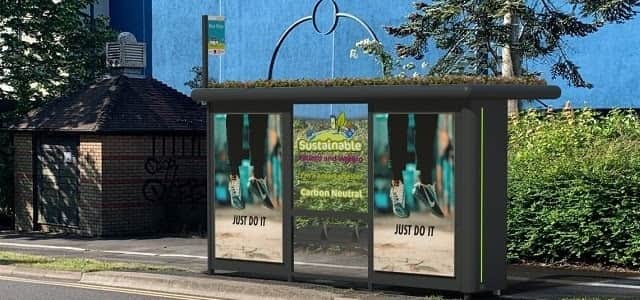 Sedum roof bus shelter