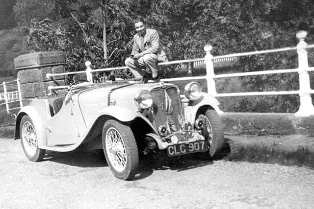 He was a lover of speed – here he is with his Singer sports car at Lake Vyrnwy.