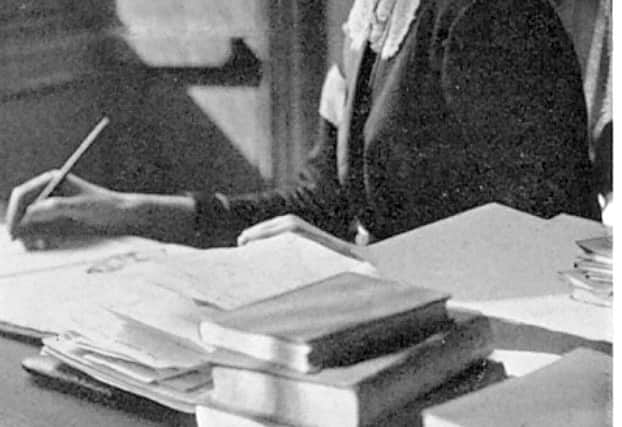 Eglantyne at her desk in the Save The Children Fund office in about 1921.