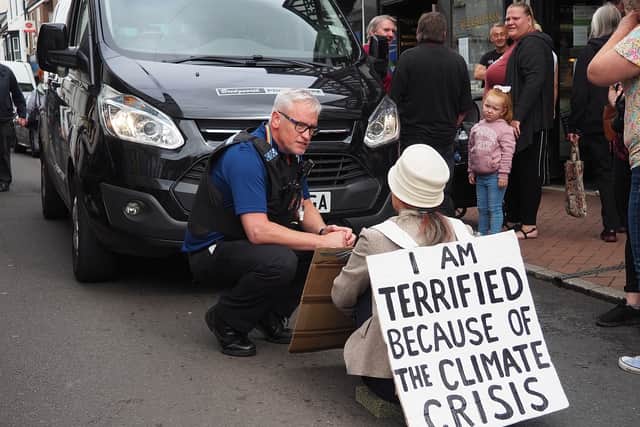 Lone protester in Bridgnorth. Photo: PhilB
