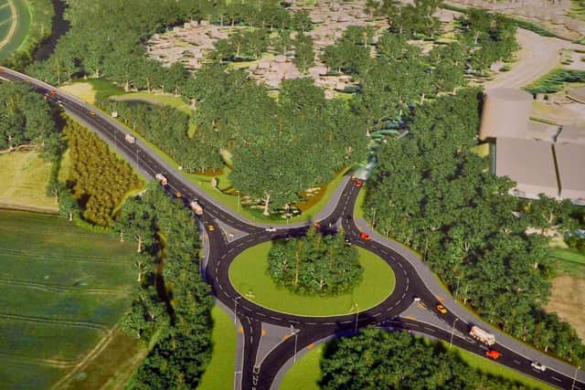 A artist's impression of how the relief road would look at the Holyhead Road Roundabout