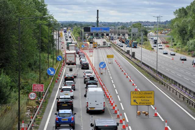 Motorists have to leave the M6 at Junction 10 and rejoin the carriageway on the other side of the roundabout