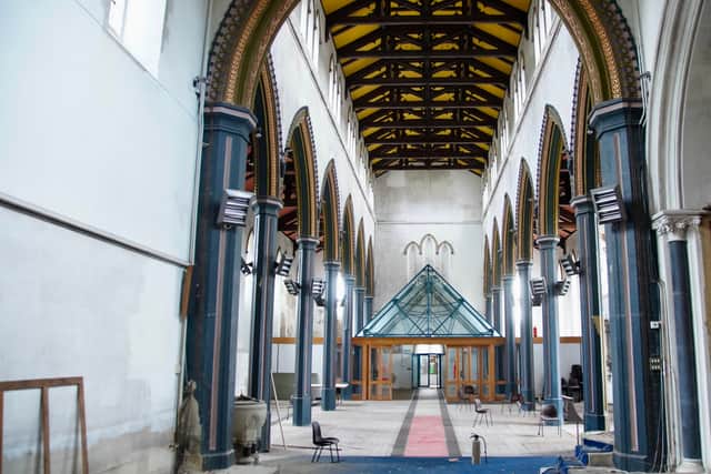The interior of the historic church