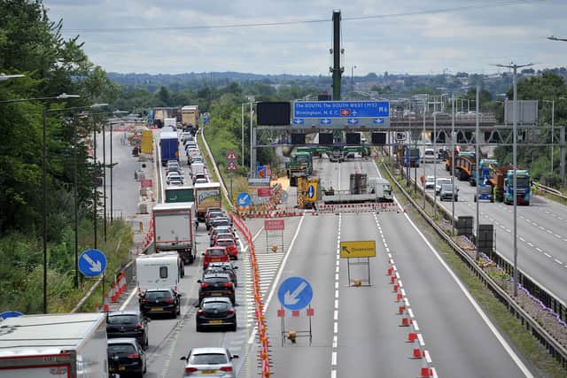 Traffic has to leave the motorway at Junction 10 and rejoin on the other side