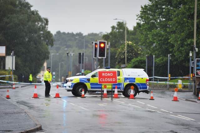 Police closed the road at Waterloo Road, Ketley, Telford on July 3