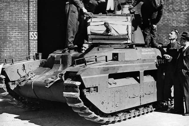 A Matilda tank at COD Donnington bound for Russia.
