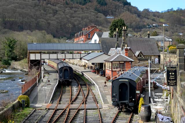 The railway runs from Llangollen, pictured, to Corwen