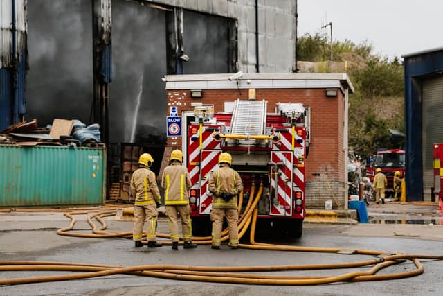 The morning after the fire at former Pink Skips Depot in Ketley, Telford - Greenway Waste Recycling site