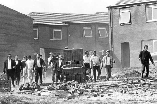 Photographer David Bagnall took images like this one of the builders’ strike
