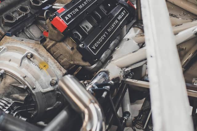A dry fit of the dummy engine to allow fabrication of the turbo and exhaust system