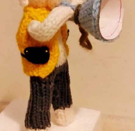 'Hamplify' – one of Rita's knitted woollen pigs