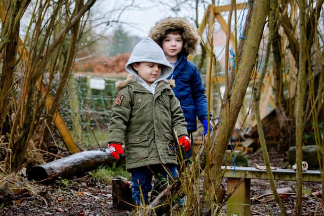 Tilstock Primary School in Whitchurch - Isaac Barrett, 4, and James Pitt, 4
