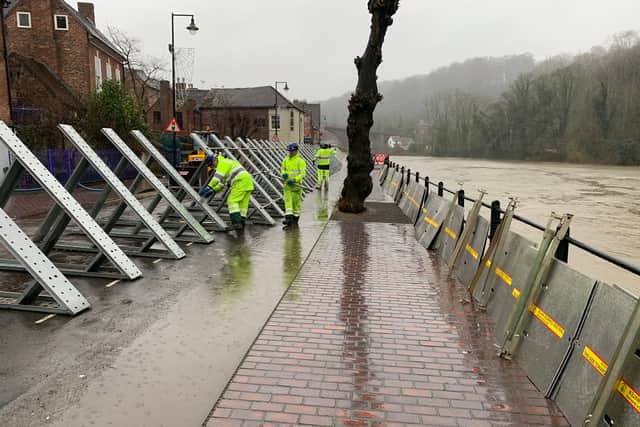 The Ironbridge flood barriers. Pic: Environment Agency.