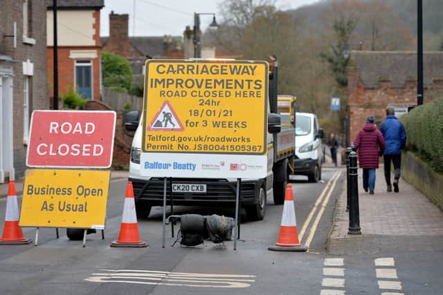 The Wharfage yesterday before roadworks were suspended