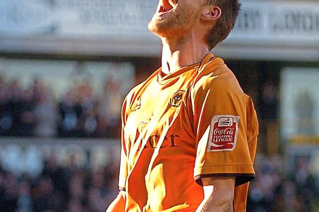 Rob Edwards celebrates his goal vs Stoke