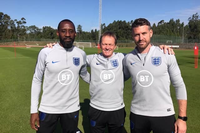 Rob Edwards with Jason Euell and Keith Downing