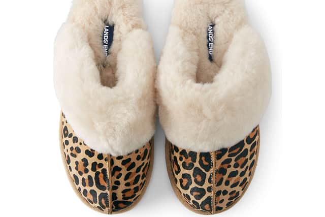 Lands’ End Women’s Leather/ Shearling Mule Slippers