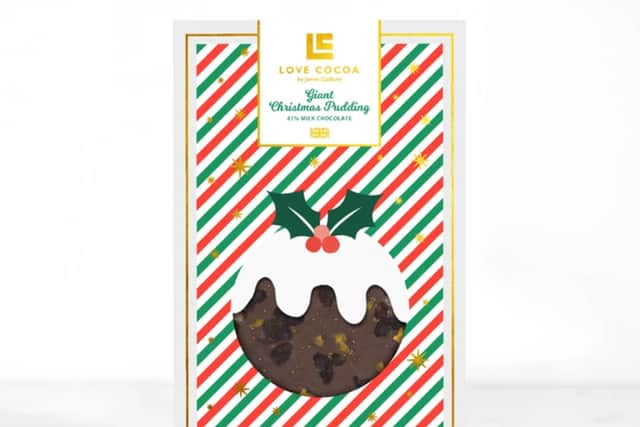 Love Cocoa Giant Christmas Pudding chocolate bar
