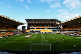 A general view of an empty Molineux Stadium, home stadium of Wolverhampton Wanderers as both teams warm up. (AMA)