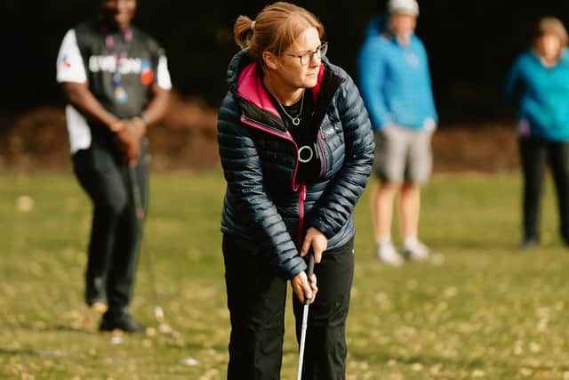 Mark Shervill gives a golf lesson