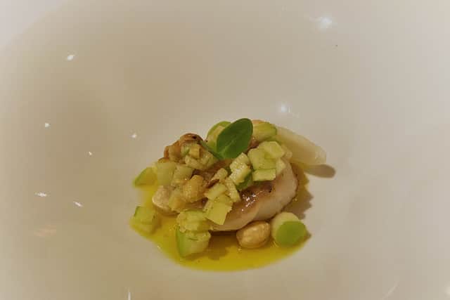 Scallop with apple and hazelnut