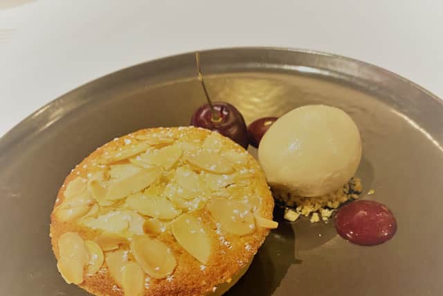 The cherry bakewell was warm, light and buttery