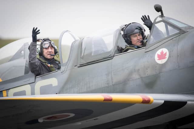 Allan Scott was treated to a flight in a two-seater Spitfire in 2015