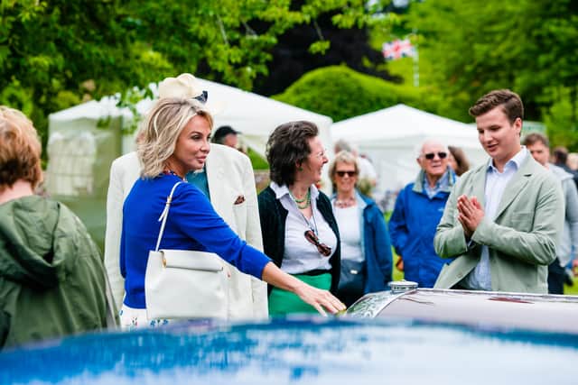 Corinna zu Sayn-Wittgenstein visiting the Classic Car Show at Ludstone Hall in Claverley