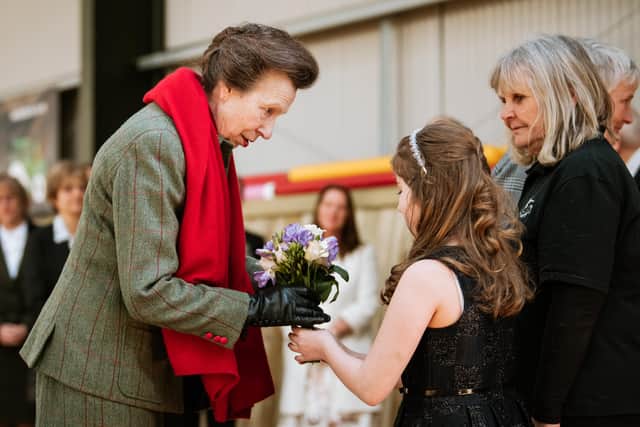 HRH Princess Anne chats with well-wishers during her visit to open the Cavalier Centre in Much Wenlock