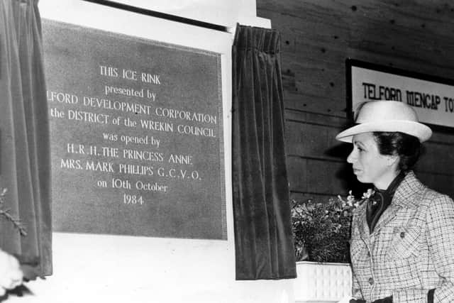Princess Anne opens Telford Ice Rink in October, 1984.