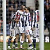 West Brom players celebrate their third goal on Saturday (Photo by Adam Fradgley/West Bromwich Albion FC via Getty Images)