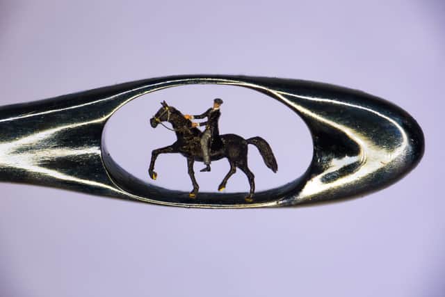 The tiny Peaky Blinders figure in the eye of a needle